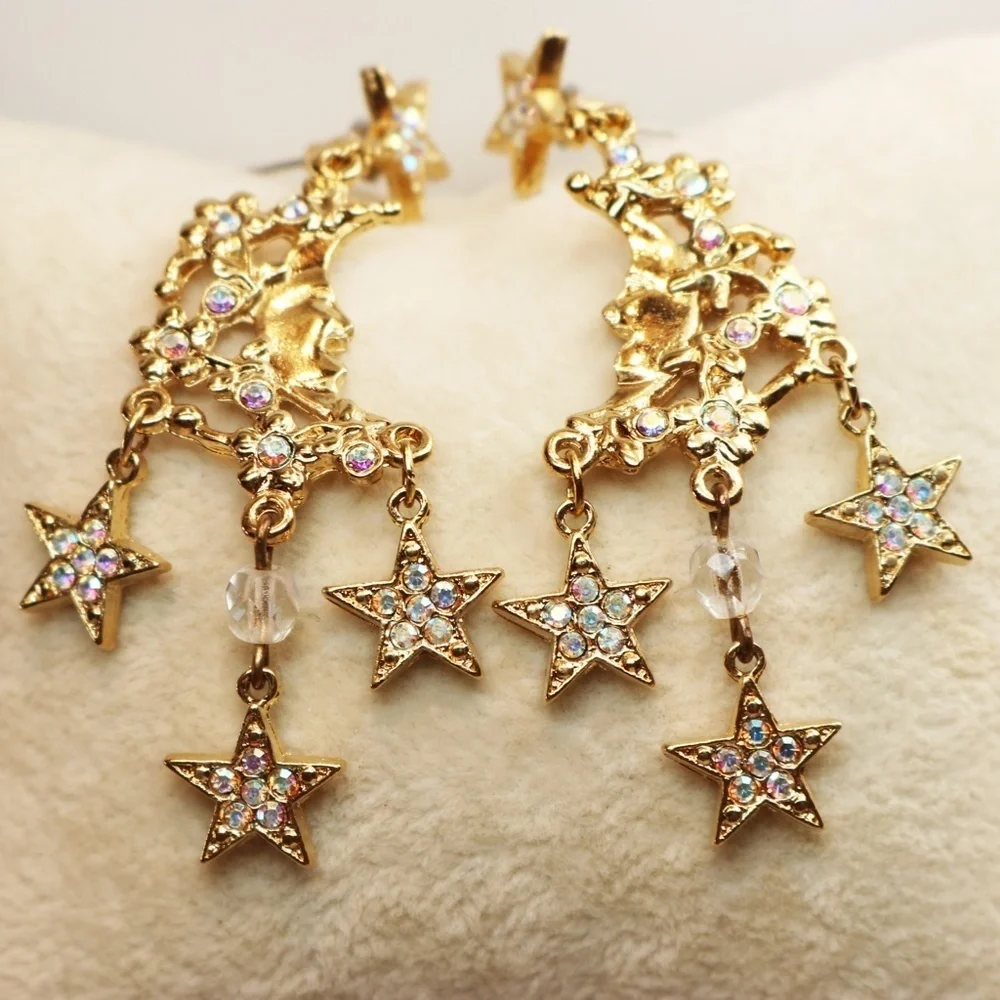 ✨🌙 Magical Moon & Star Earrings by Kirks Folly 🌙